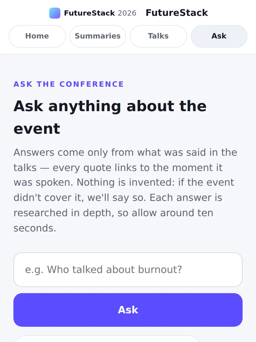The Ask the conference chat in the Conference Insights portal